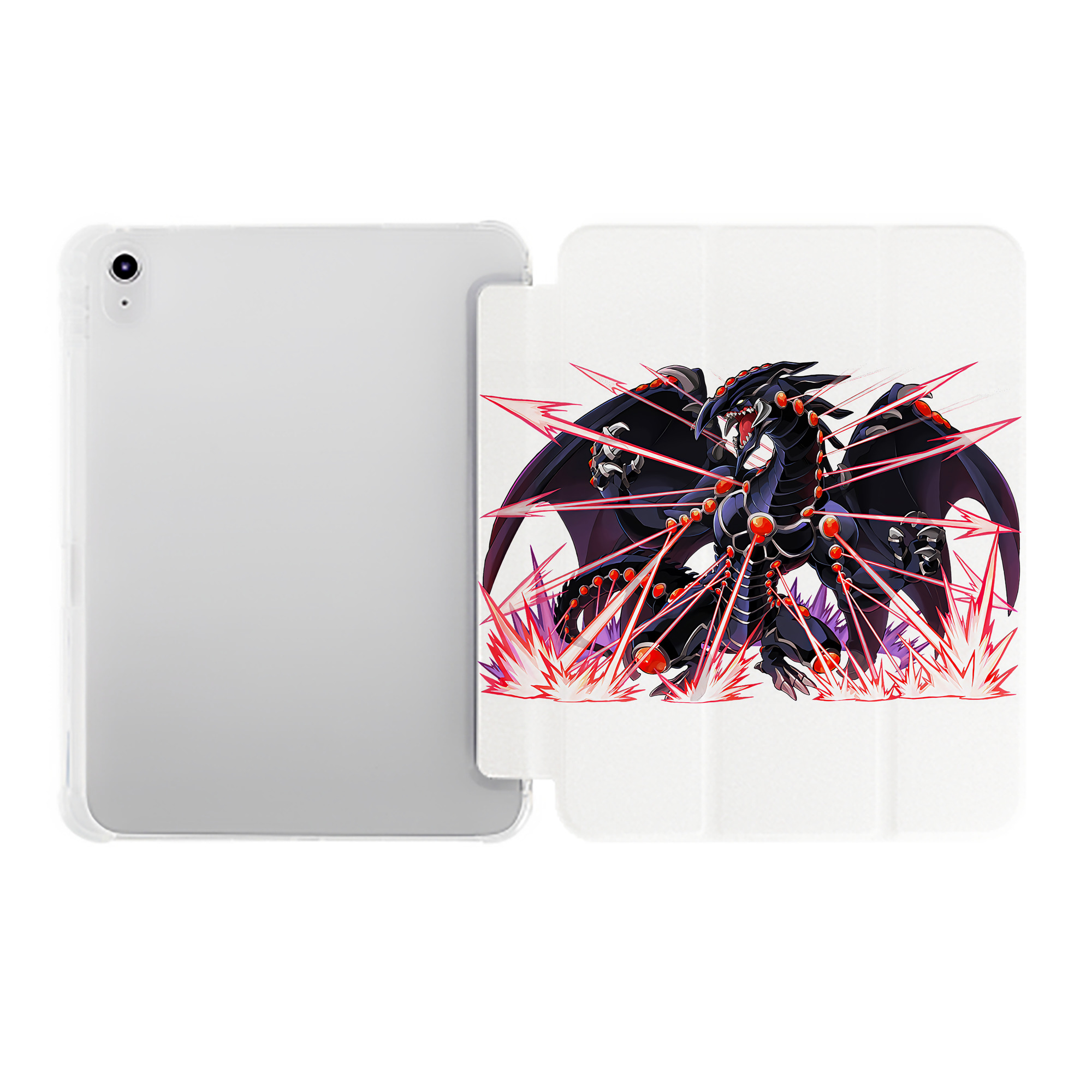 （画像用） 遊☆戯☆王 Yu-Gi-Oh! IPad ケース ペン収納付き 三つ折りスタンド PUレザー×シリコン 対応機種9.5/10.5/10.9インチ
